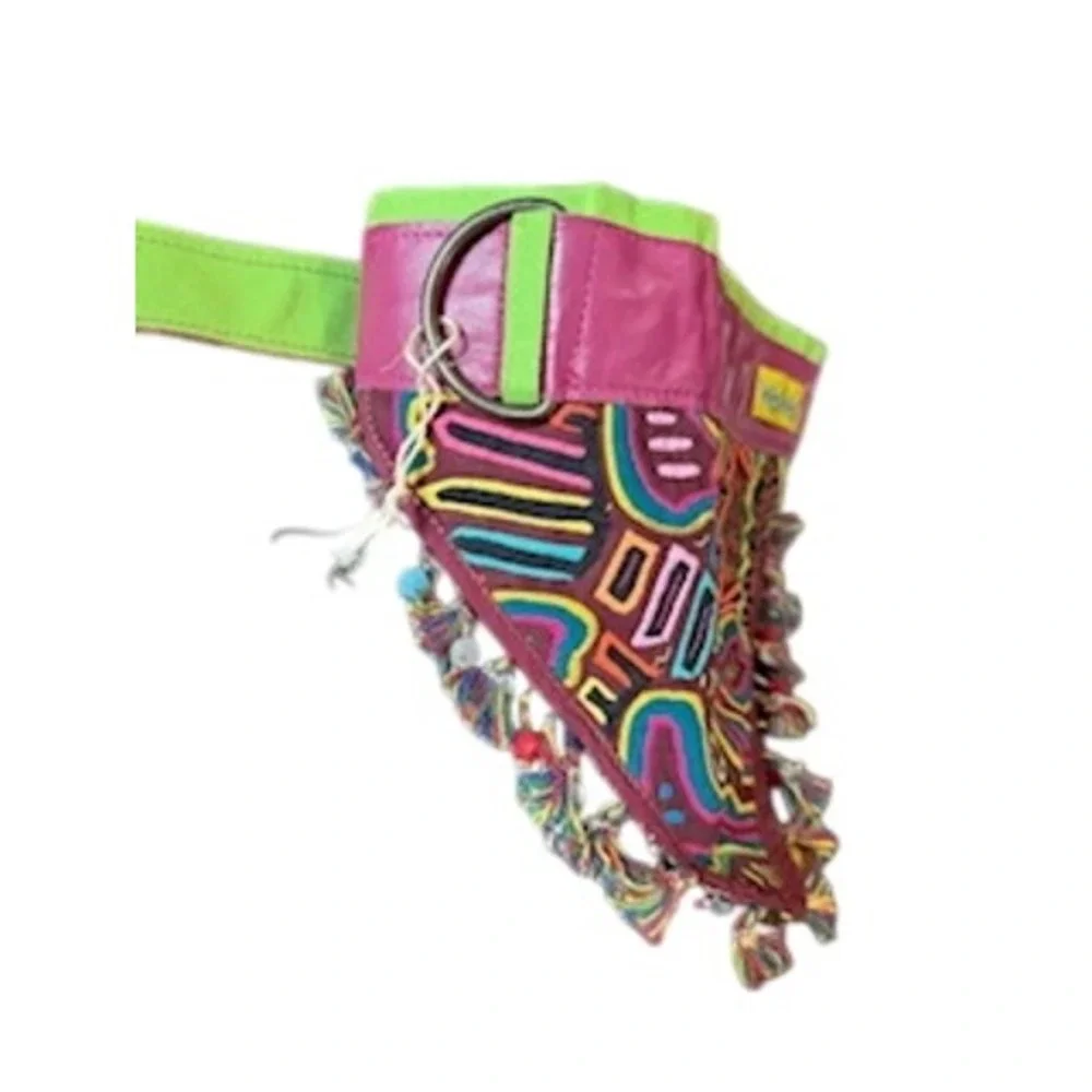 Waf Waf Multicolor Geometric Dog‎ Bandana Boho Tassel Pet Scarf NWOT